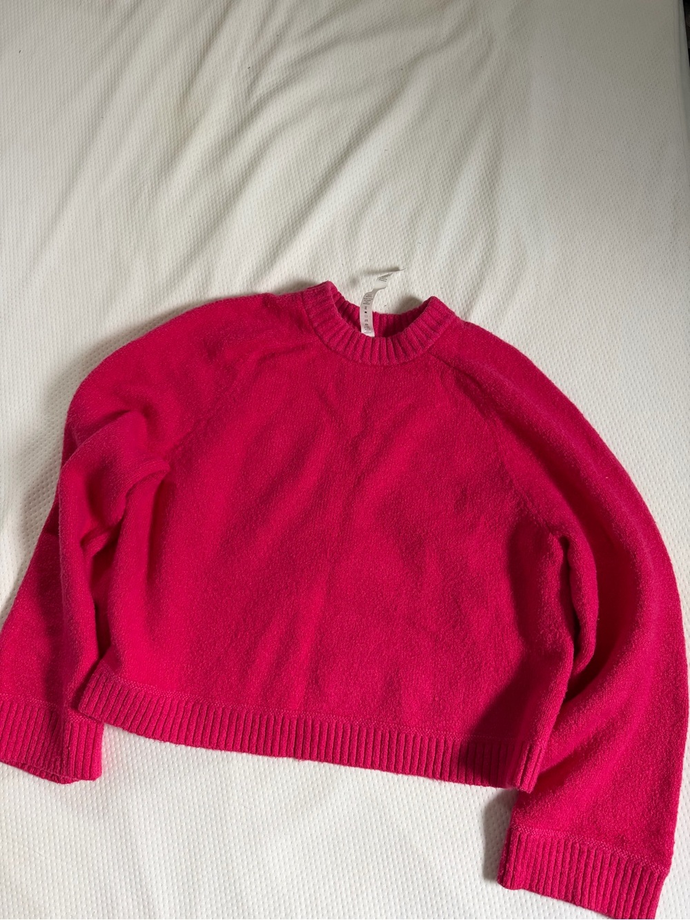 lululemon Hot Pink Crewneck Sweater Cropped